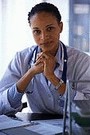 doctor sitting at desk