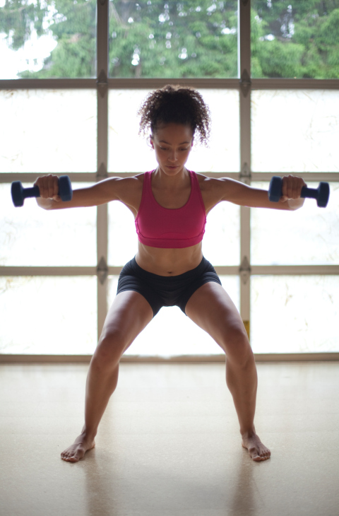 woman doing lateral press