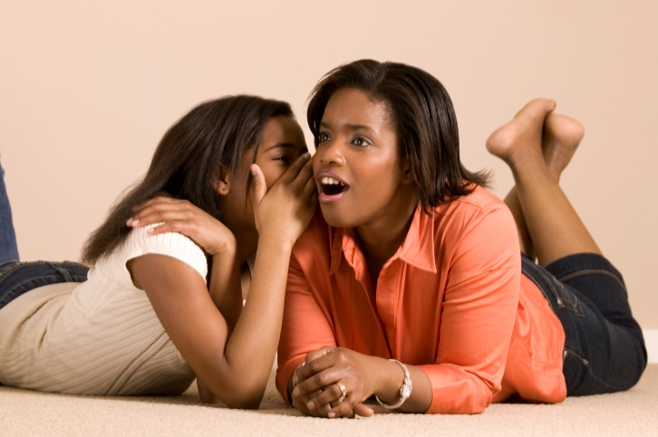 African american mother daughter talking