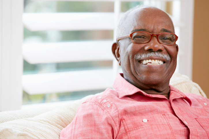 smiling older african american man