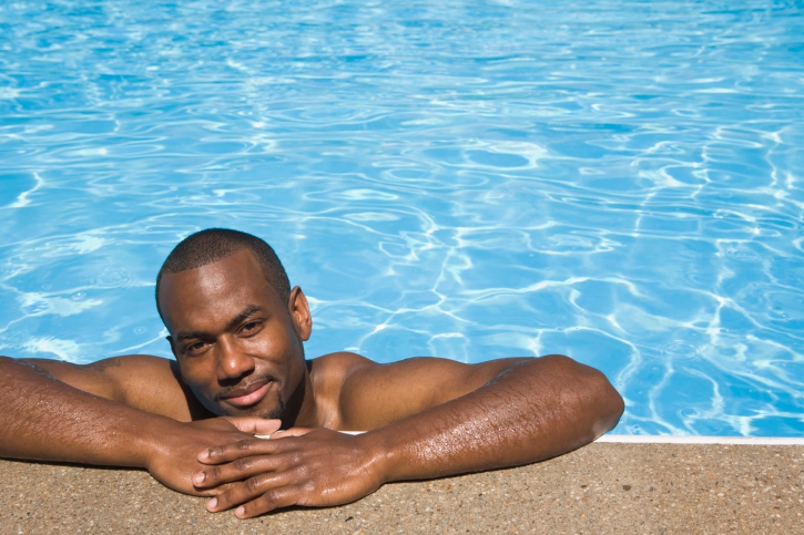 man in pool