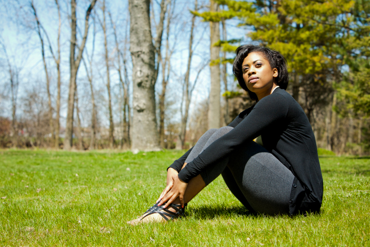 woman sitting in sun