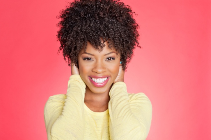 woman curly hair twist out