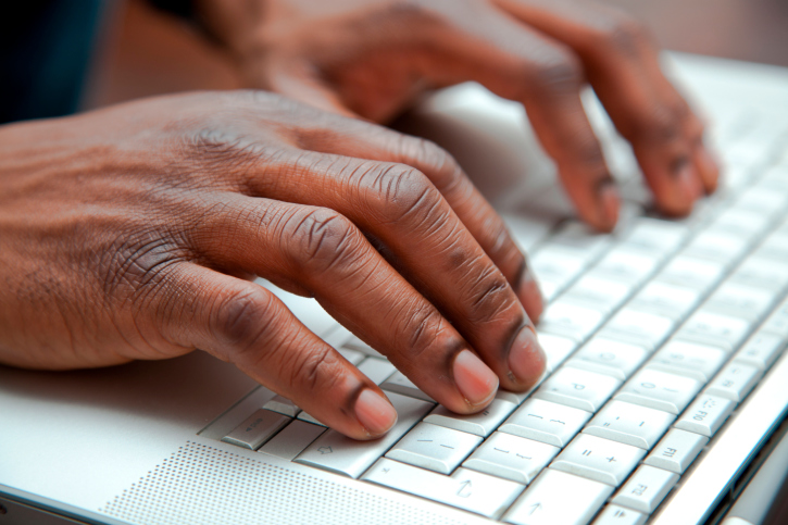 hands on keyboard