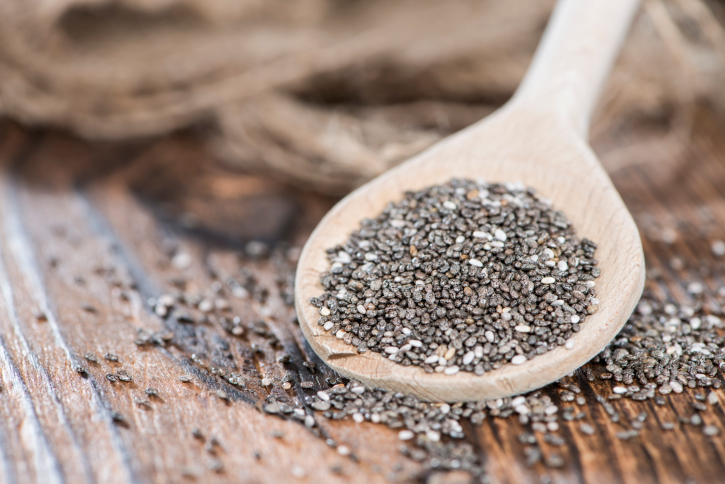 chia seeds on spoon