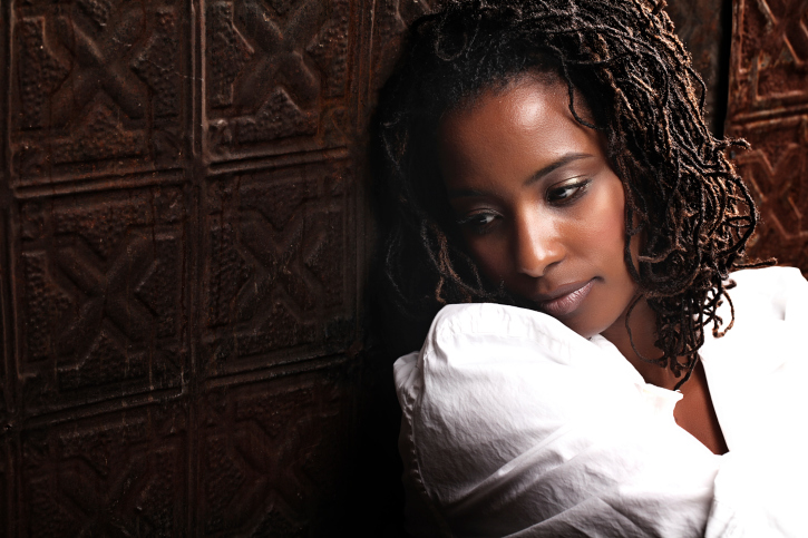 sad African American woman