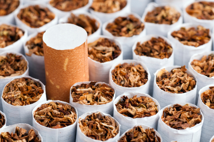 cigarette with brown filters showing