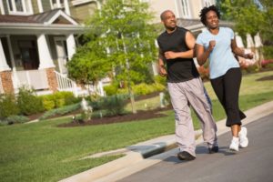 couple walking in street