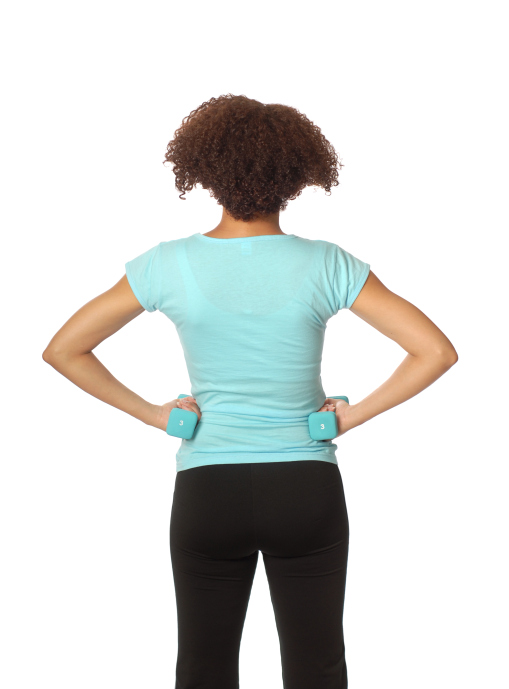 back view woman working out