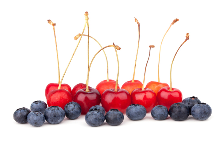 cherries and blueberries