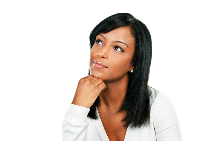 Young woman thinking