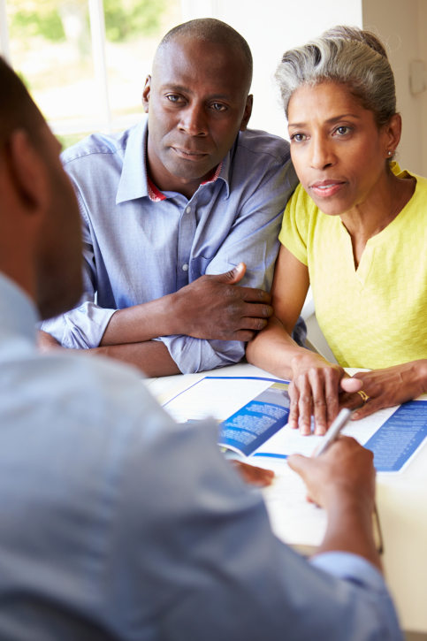 couple reviewing paperwork