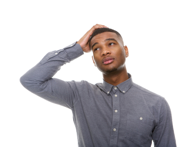 Confused african american man