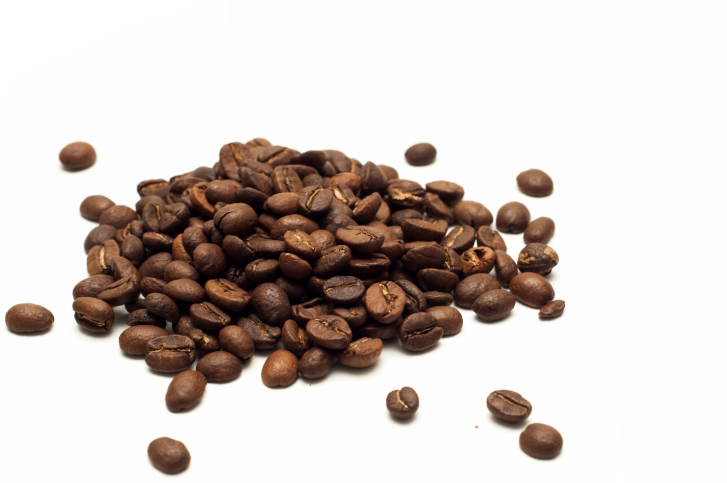 coffee beans on white