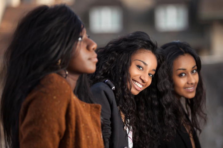 three teen girls