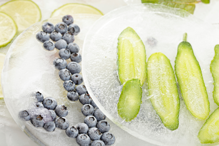 frozen cucumbers and berries
