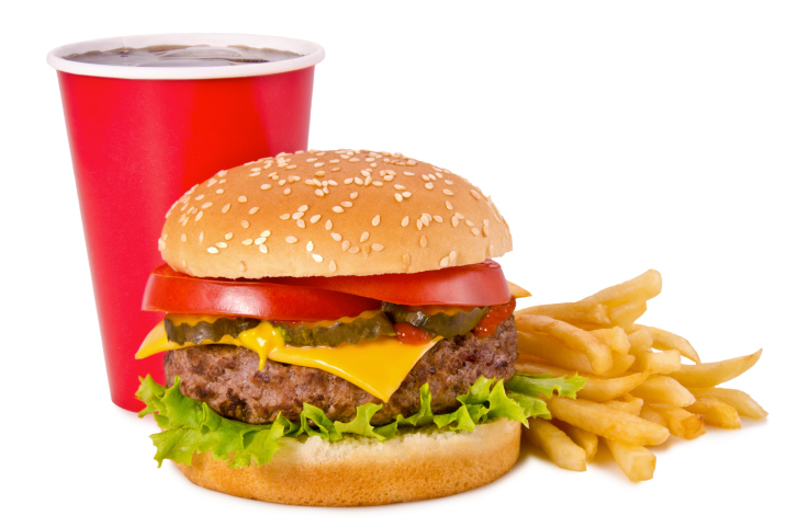 burger, fries and a drink