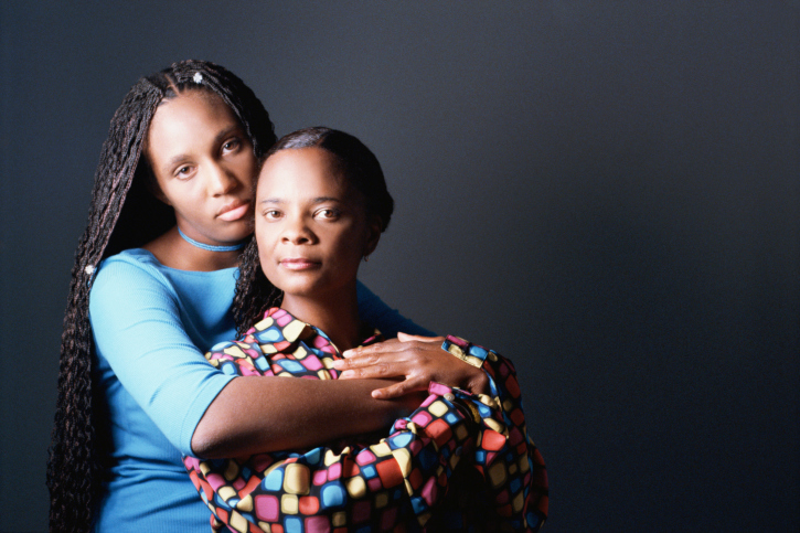 mother and daughter serious