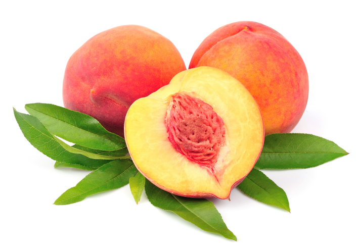 cut open peach