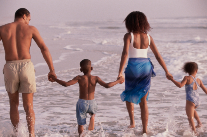 Family at the beach