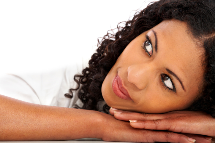 woman eyes thoughtful