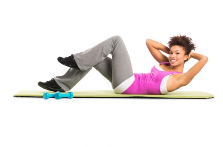 african american woman doing sit up