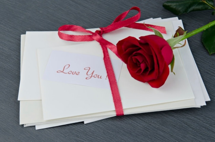 love letters with rose