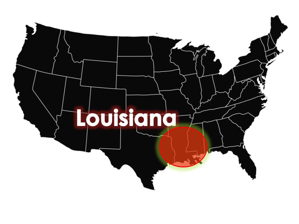 Louisiana on united states map