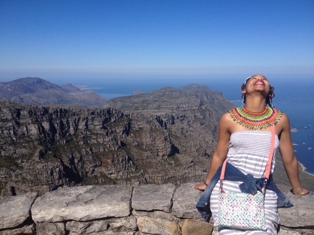 Sandria Washington top of Table Mountain Cape Town South Africa