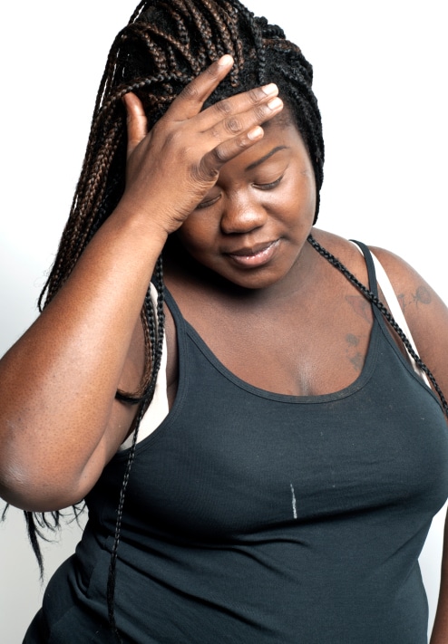 Plus Size African American Woman In Dispair And Distraught