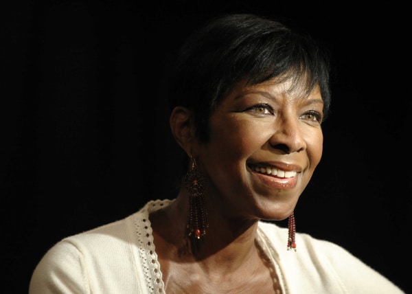 Singer Natalie Cole looks on from the stage before signing copies of her new CD, "Still Unforgettable," at Borders Westwood in Los Angeles., Tuesday, Oct. 28, 2008. (AP Photo/Chris Pizzello)