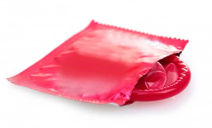 red condom open