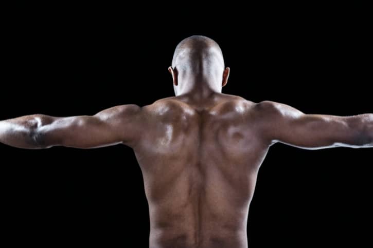 back of muscular african american man
