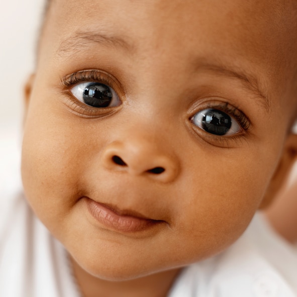 close up of African American baby