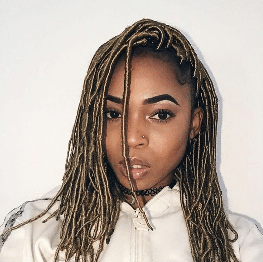 African American woman with braids protective style