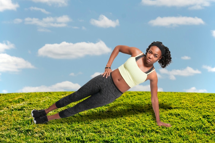 Beautiful woman doing a set of Yoga exercises