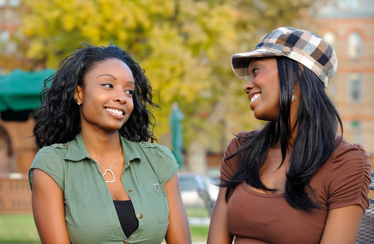 two African American girls friends