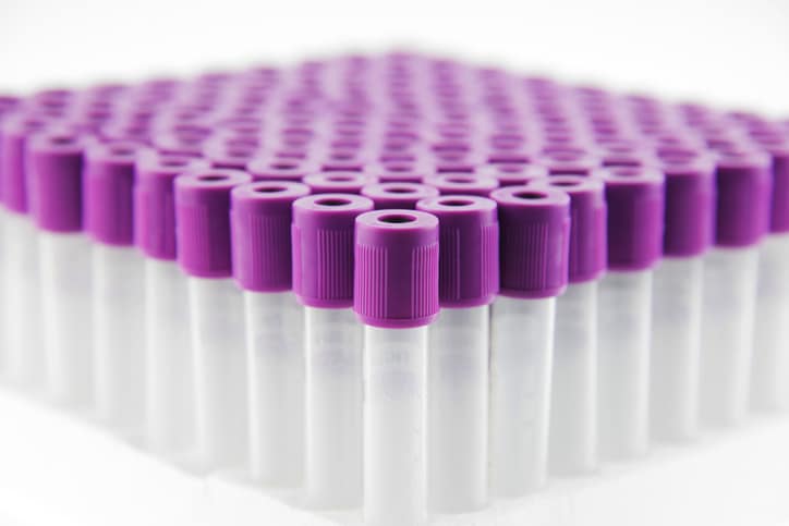 Empty blood sample tubes