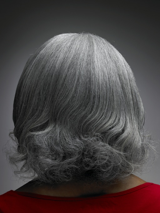 African American woman grey hair