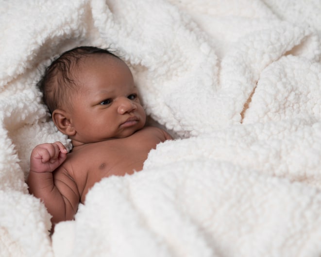 Newborn African American baby boy