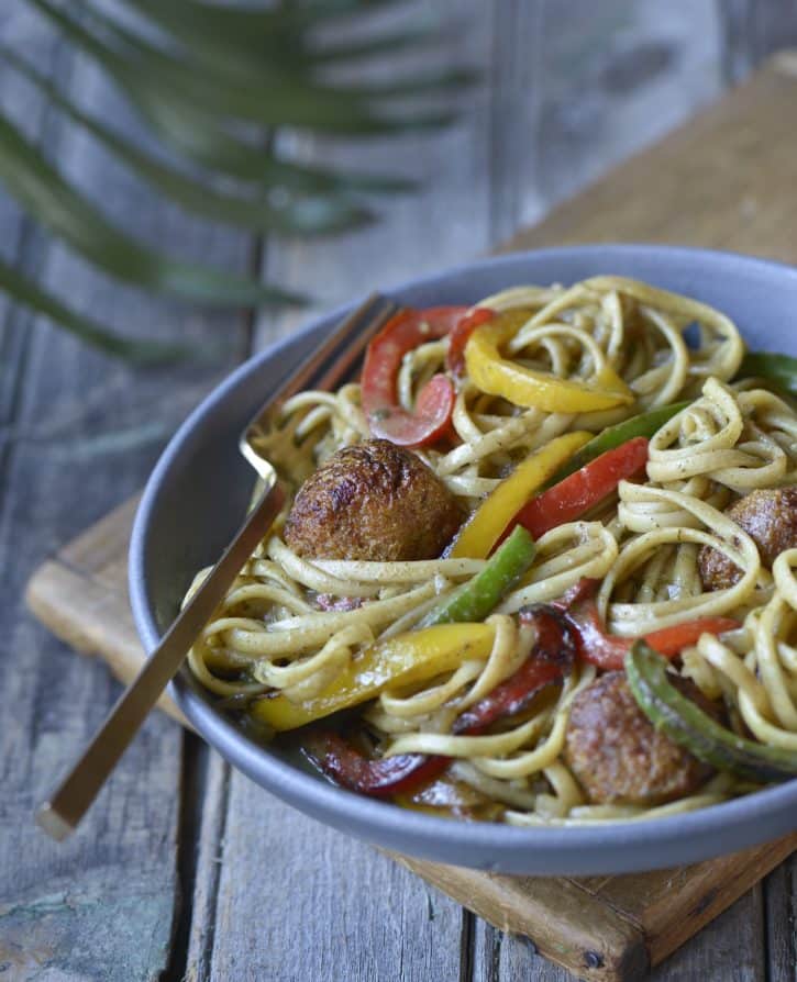 Rasta pasta Caribbean Vegan