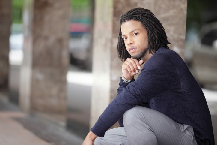 African American man with locs