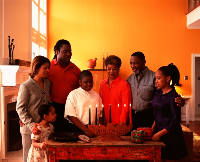 Family celebrating Kwanzaa