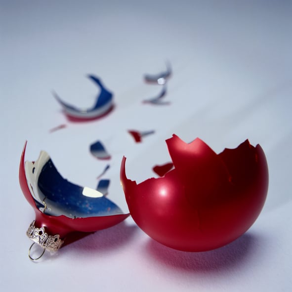 broken christmas ornament