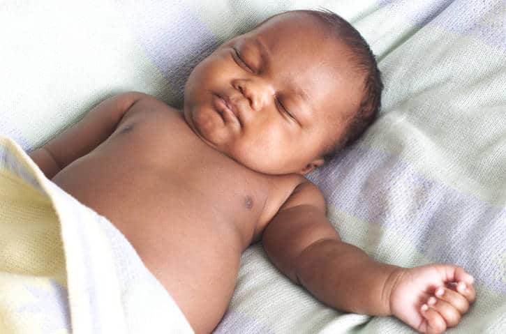 African American baby sleeping