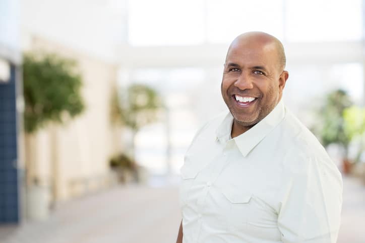 Older African American man smiling