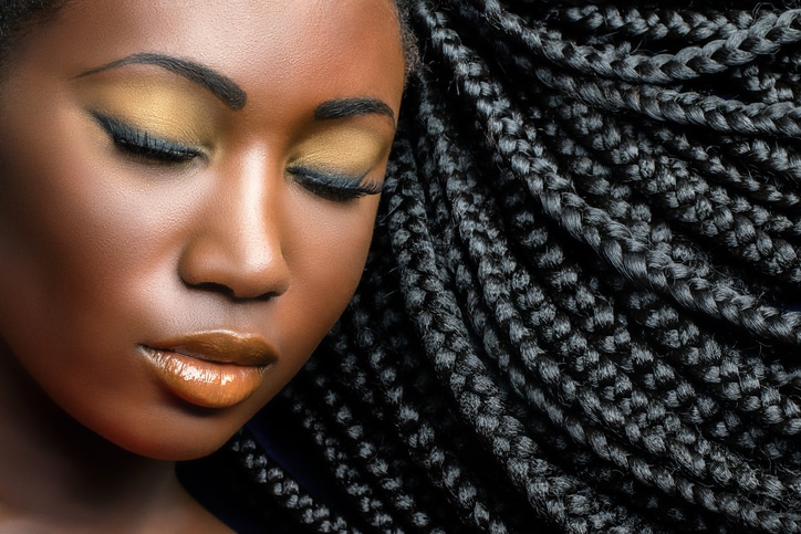 African American woman with braids
