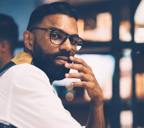 African American man with beard