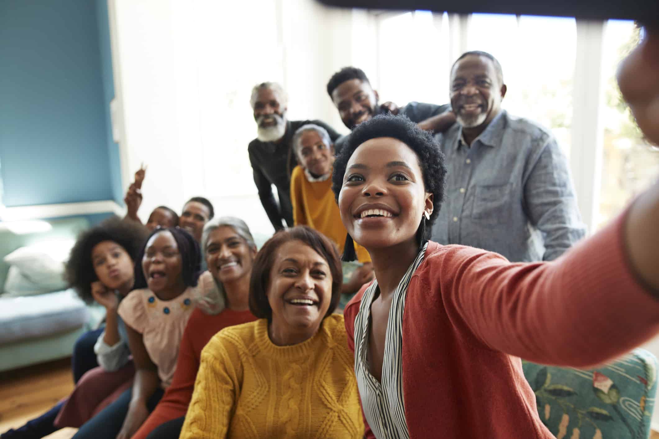 Young woman taking selfie