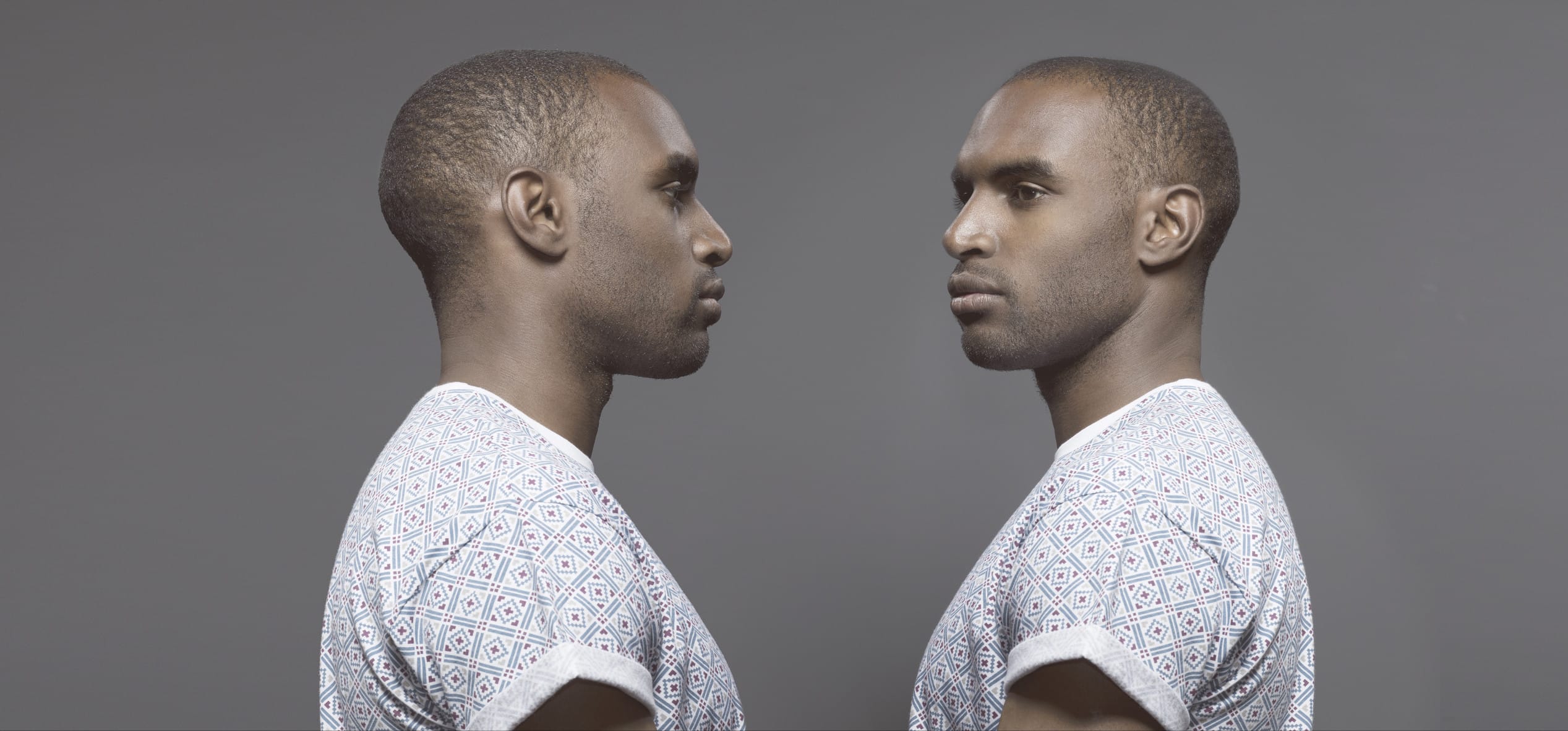 Twin image, dark skinned male